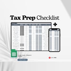 Checkliste für die Steuervorbereitung (Google Tabellen), Steuererklärung, Tabellenkalkulation zur Steuervorbereitung, Steuerplaner für die Steuersaison, Buchhaltungs- und Steuerplanung (Excel-Tabelle)