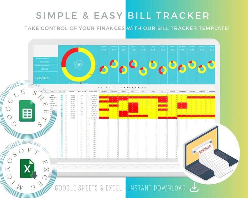 Utility Bill Tracker Excel Spreadsheet, Utilities Tracker Google Sheets