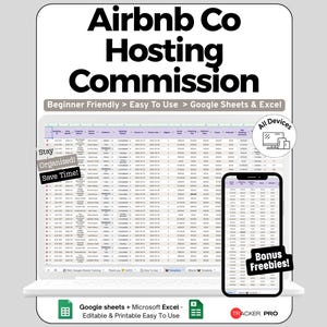 Airbnb Co Hosting Spreadsheet for Google Sheets and Excel Revenue Split Tracking Owner Payout and Profit Dashboard