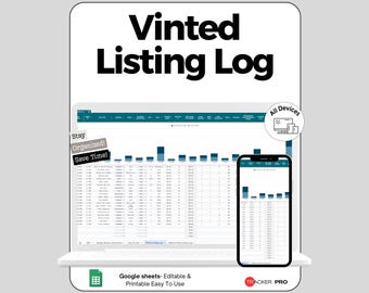 Vinted Inventory & Listing Tracker Google Sheets | Track Vinted Listings, Inventory, Sales, Orders, Profits, Marketplace Seller Planning Log