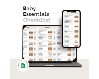 Baby Essentials Checklist Google Sheets, Baby Registry Checklist, Newborn Must Haves, New Mom Planner, Baby Shower Planning, Editable