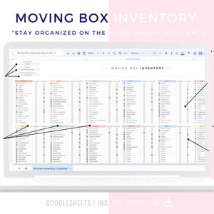 Home Moving Planner, 2023 House Move Tracker Excel and Google Spreadsheets, Moving Checklist Crate Packing List, New Apartment, House Budget image 3