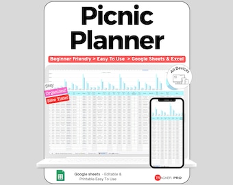 Picnic Pop-Up Business Planner Google Sheets, Luxury Picnic Booking and Setup Log, Event Package & Inventory Spreadsheet for Planners, Event