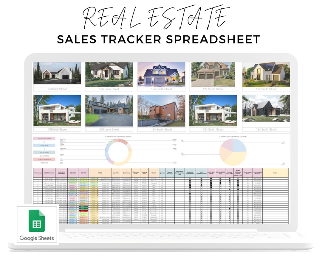 Real Estates Sale Tracker Real Estate Sale Tracker Realtor Etsy