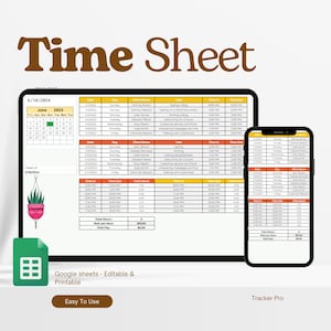 Weekly Time Sheet, Employee Time Tracker, Clock in and Out Timesheet, Freelancer Template, Trucking Time Sheet Template Excel Spreadsheet
