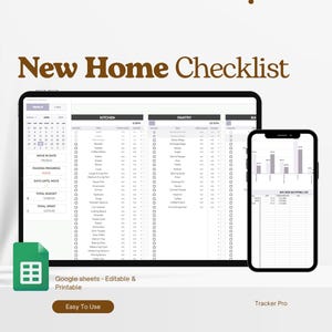 Checklist voor een nieuw huis (Excel-spreadsheet), Huisplanner (Google Sheets), Verhuisplanner, Meubelinventaris, Verhuisgids, Digitale lijst