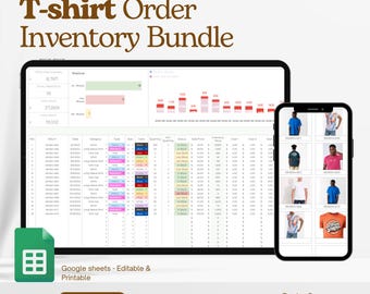 Tshirt Inventory Tracker, Tshirt Inventory Spreadsheet Template, Log, Tshirt Business log, Apparel Templates, Excel Spreadsheet Google Sheet
