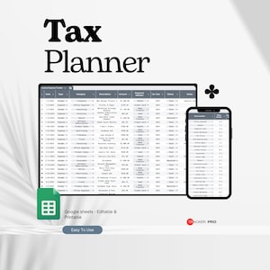 Tax Planner Template Bundle Google Sheets, Tax Planning Spreadsheet Tax Return, Tax Prep Checklist, Preparation Spreadsheet Excel Accounting
