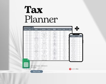 Tax Planner Template Bundle Google Sheets, Tax Planning Spreadsheet Tax Return, Tax Prep Checklist, Preparation Spreadsheet Excel Accounting