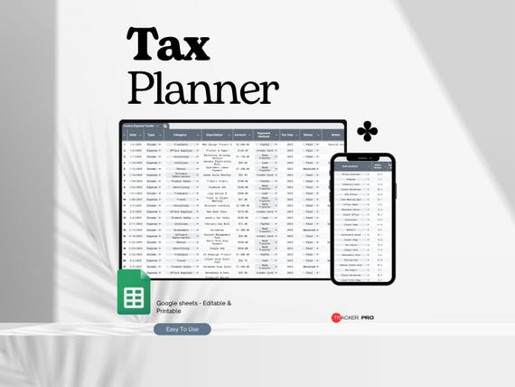 Tax Planner Template Bundle Google Sheets, Tax Planning Spreadsheet Tax Return, Tax Prep Checklist, Preparation Spreadsheet Excel Accounting