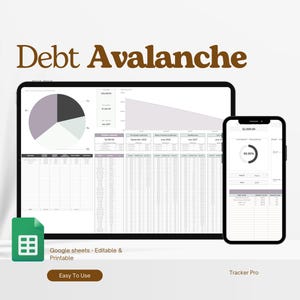Debt Payoff Tracker, Debt Tracker Google Sheets Template, Debt Snowball Calculator, House Payoff Tracker, Credit Card Payoff Spreadsheet