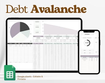 Debt Payoff Tracker, Debt Tracker Google Sheets Template, Debt Snowball Calculator, House Payoff Tracker, Credit Card Payoff Spreadsheet