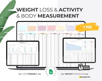 Weight Loss Activity Tracker Spreadsheet Google Sheets Template ...