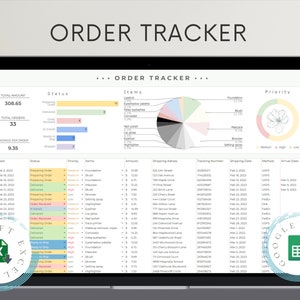 Order Tracker Spreadsheet Order Tracker Google Sheets Small Business Spreadsheet Business Tracker Monthly Order Tracker Small Business Order