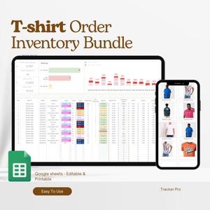 Apparel Inventory Tracker, T-shirt Inventory Spreadsheet Template, Log, T-shirt Business log, Apparel Templates, Spreadsheet Google Sheet