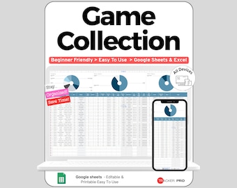 Board Game Collection Tracker Google Sheets, Game Library and Play Log Template, Wishlist & Rating Spreadsheet for Board Gamers, Game Night