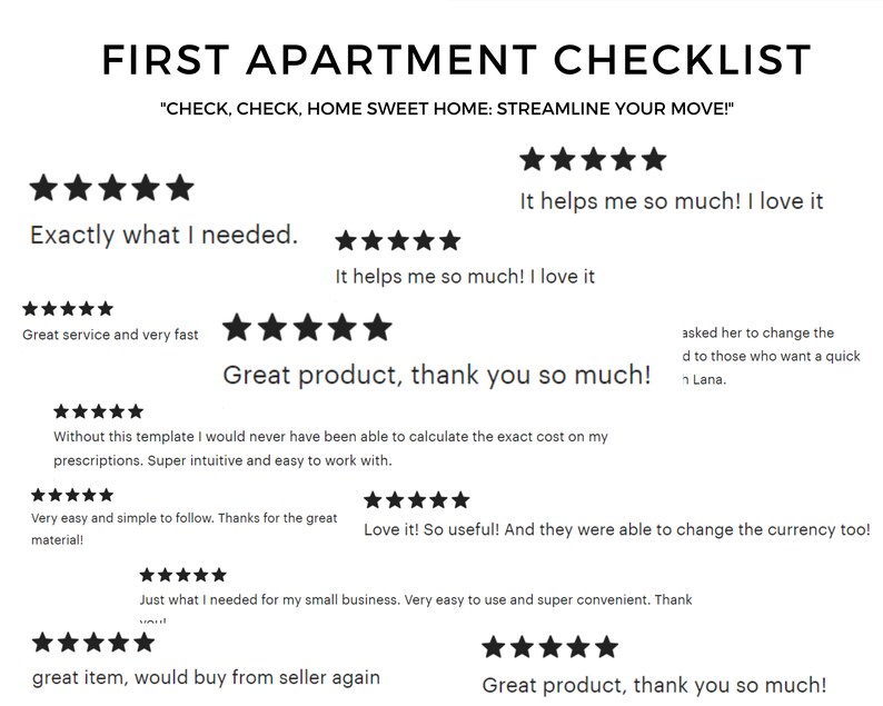 Furniture Inventory, First Apartment Checklist Template Excel