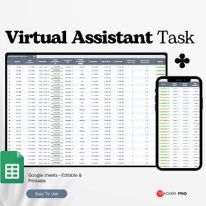 Virtual Assistant Task Tracker Google Sheets, VA Delegation Template, Freelance Project Assignment Sheet, Task Management Spreadsheet