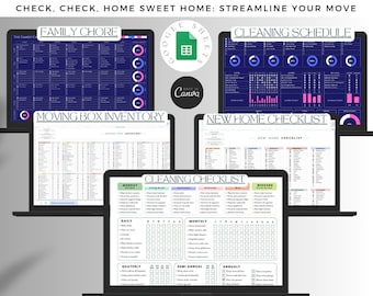 New Home Planner Template, New Apartment Essentials Checklist Excel Spreadsheet, First Home Inventory Google Sheets, Our First Home Planning