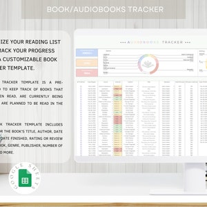 Reading Book Tracker, Book Tracker Template, Track Your Reading, Reading Log, Book Journal, Google Sheets and Excel Spreadsheet 2024 image 5