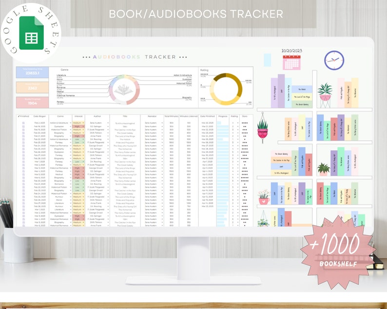 Reading Book Tracker, Book Tracker Template, Track Your Reading, Reading Log, Book Journal, Google Sheets and Excel Spreadsheet 2024 image 6