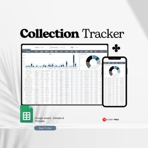Excel-spreadsheet voor het bijhouden van verzamelingen, strips, modelauto's, sportartikelen, antiek, speelgoed. Bewerkbaar spreadsheet voor Google Sheets.