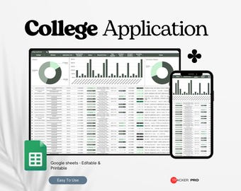 College Application Tracker Google Sheet College Planning Spreadsheet ...