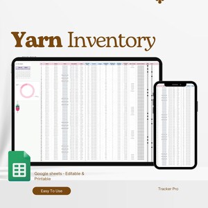 Knitting and Crochet Tracker | Spreadsheet | Yarn Inventory Spreadsheet | Fibre Arts Tracker | Google Sheets Tracker | Yarn Tracker
