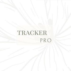 May include: White background with a stylized floral design. The text "TRACKER PRO" is centered in the image.