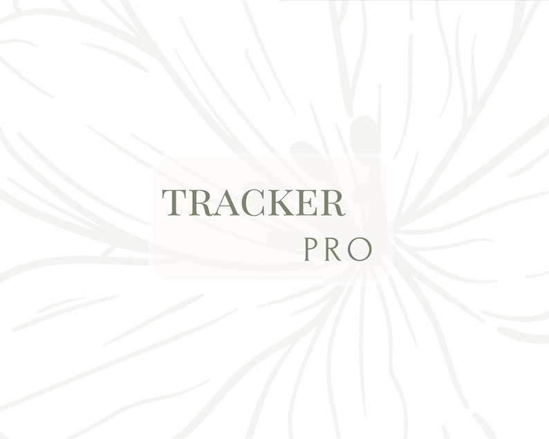 May include: White background with a stylized floral design. The text "TRACKER PRO" is centered in the image.