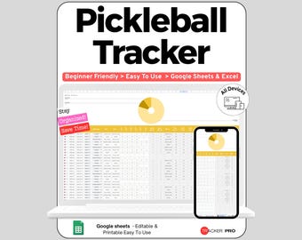 Pickleball League Tracker Google Sheets, Match Score and Standings Template, Player Rating & Short Schedule Spreadsheet, League Organizer