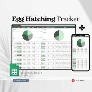Egg Hatching Tracker, Egg Incubation Google Sheets, Homestead Template Excel Spreadsheet, Chicken Records, Chicken Log, Farm Record Keeping