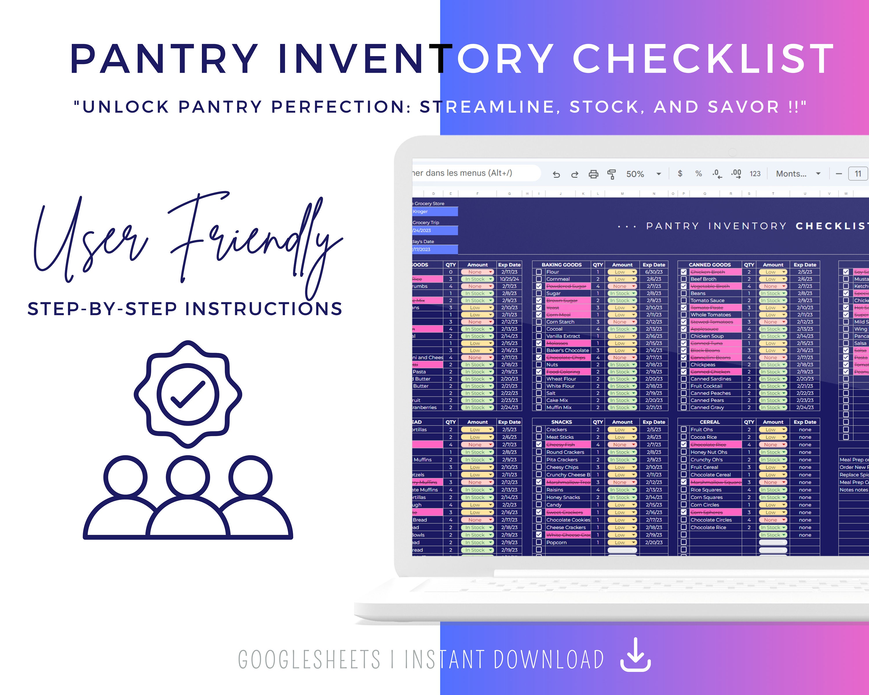 Food Tracker Excel Sheet Google, Pantry Inventory Template, Pantry