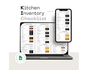 Editable Kitchen Inventory Tracker Template Pantry, Freezer, Food Management Spreadsheet for Google Sheets And Excel Food Organization List