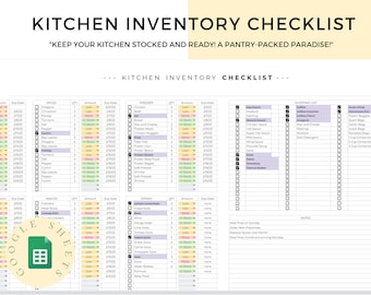 Kitchen Inventory Template Pantry Inventory Spreadsheet List Freezer