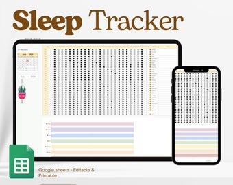 Schlaftracker, Schlaftagebuch, Schlafprotokoll, Stimmungstracker, Babytracker, monatlicher Schlaftracker, Schlafjournal (Excel-Tabelle, Google Sheets)