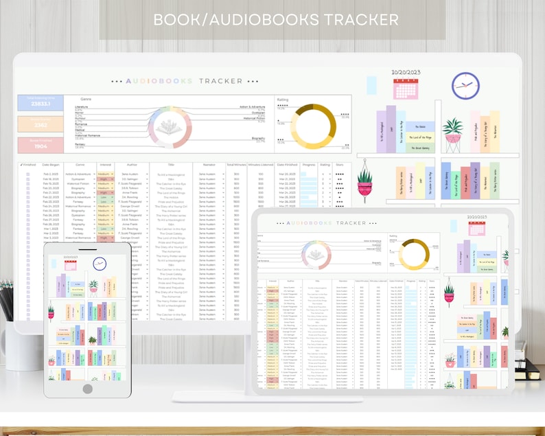 Reading Book Tracker, Book Tracker Template, Track Your Reading, Reading Log, Book Journal, Google Sheets and Excel Spreadsheet 2024 image 1