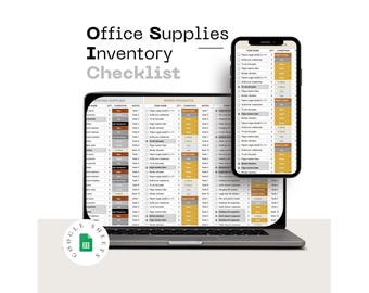 Office Supplies Inventory Spreadsheet for Google Sheets Business Office Supplies Checklist Supply List Organizer Template