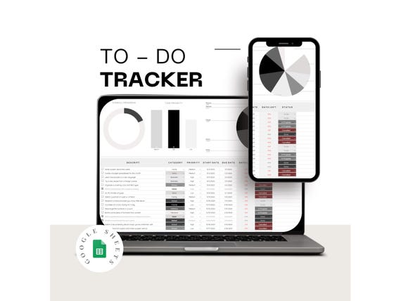 Task Tracker Spreadsheet Google Sheets To Do List Template Task Management Dashboard Daily Weekly Monthly Planner Productivity Organizer
