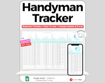 Handyman Job & Quote Tracker Google Sheets, Repair Work Order and Estimate Template, Client Job Log Invoice Spreadsheet for Handymen Sheet