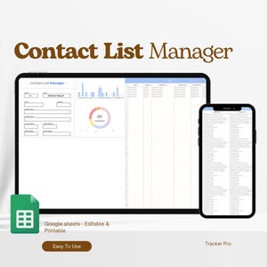 Plantilla de lista de contactos, hoja de cálculo, Google Sheets, información de contacto, hoja de contactos, libreta de contactos digital, lista de contactos, editable