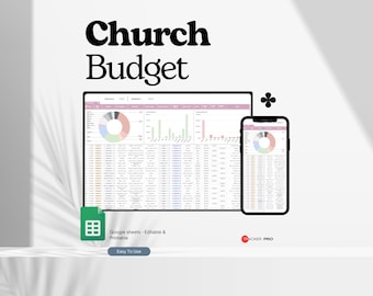 Church Budget Spreadsheet, Church Bookkeeping, Church Monthly Budget Template Google Sheets, Annual Budget, Nonprofit Budget Sheet Budgeting