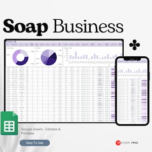 Soap Business Planner Template, Soap Maker Spreadsheet, Soap Order Form, Soap Making Business Template Google Sheets, Soap Recipe Calculator