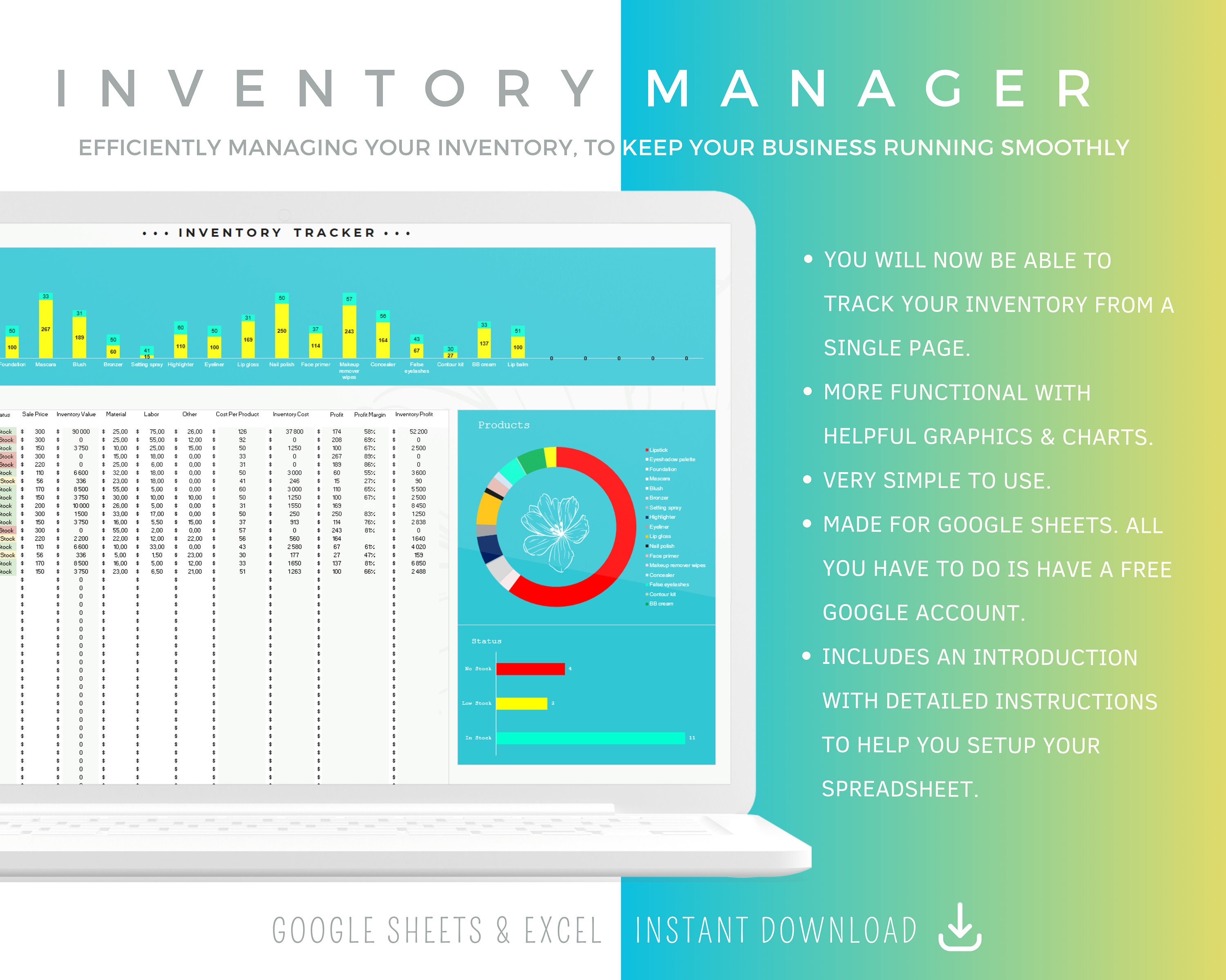 Inventory Track, Product Inventory Spreadsheet Excel, Product Inventory ...