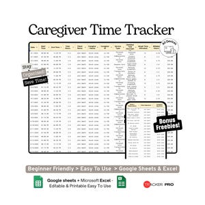Spreadsheet voor urenregistratie van zorgverleners in Google Sheets: uren, taken en verzekeringsvergoedingen voor thuiszorgverleners (Excel)