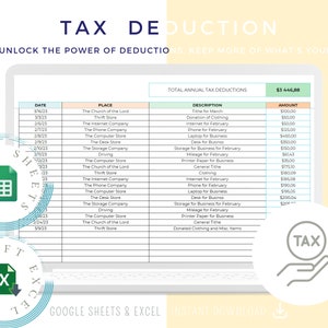 Tax Deduction Tracker Excel Spreadsheet Editable Tax Deductions List