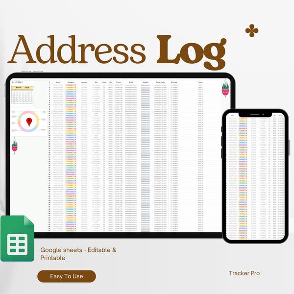 Phone Book Excel Template Etsy