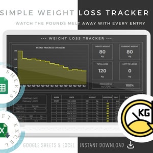 Weight Loss Tracker Google Sheets, Weight Loss Tracker Excel, Weight Loss Planner Excel, Weight Loss Tracker Digital, Weight Loss Chart 2024