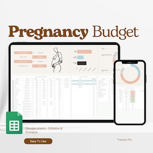 Planificador de presupuesto para bebés (hoja de cálculo), planificación financiera para el embarazo (hojas de cálculo de Google), lista de verificación para la preparación del recién nacido