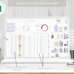 Reading Book Tracker, Book Tracker Template, Track Your Reading, Reading Log, Book Journal, Google Sheets and Excel Spreadsheet 2024 image 9